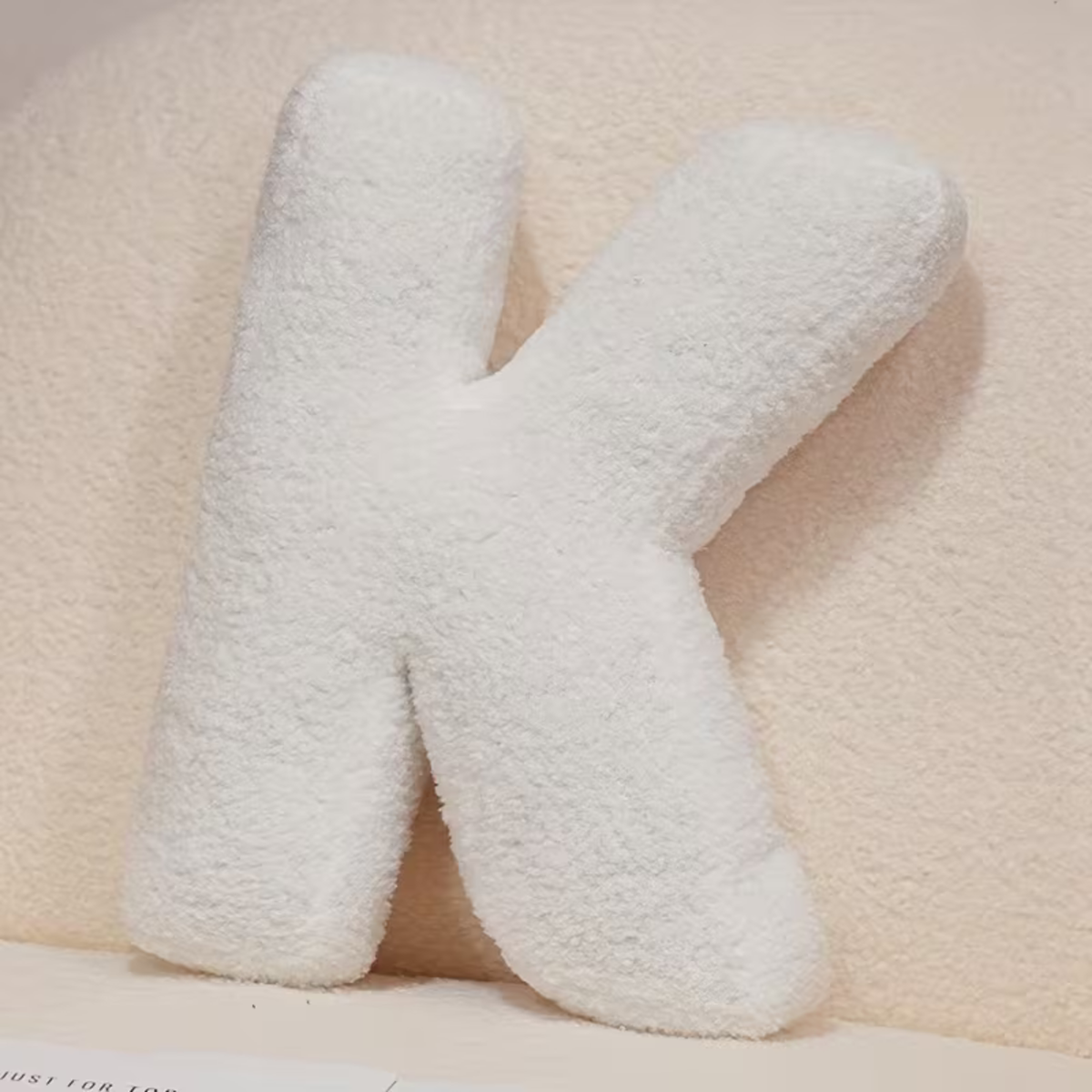 White Letter Decorative Pillow