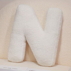 White Letter Decorative Pillow
