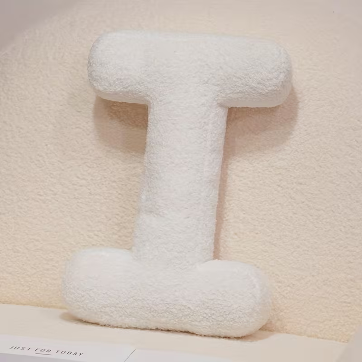 White Letter Decorative Pillow