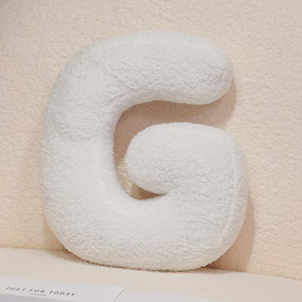 White Letter Decorative Pillow