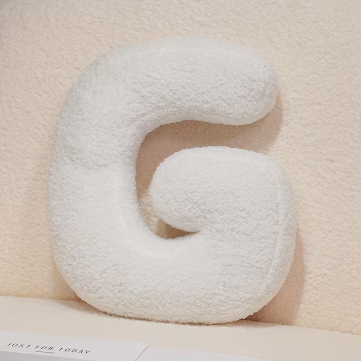 White Letter Decorative Pillow