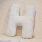 White Letter Decorative Pillow