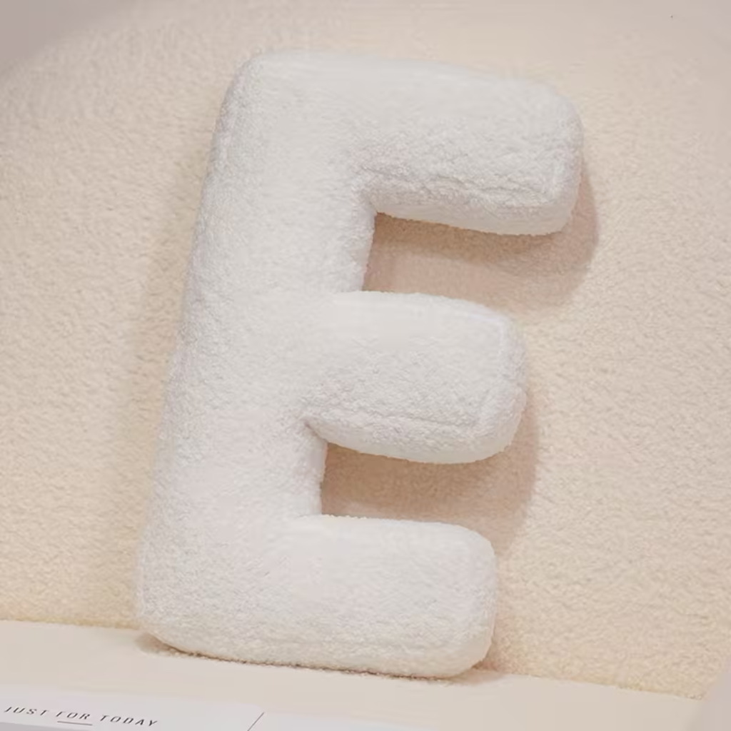 White Letter Decorative Pillow