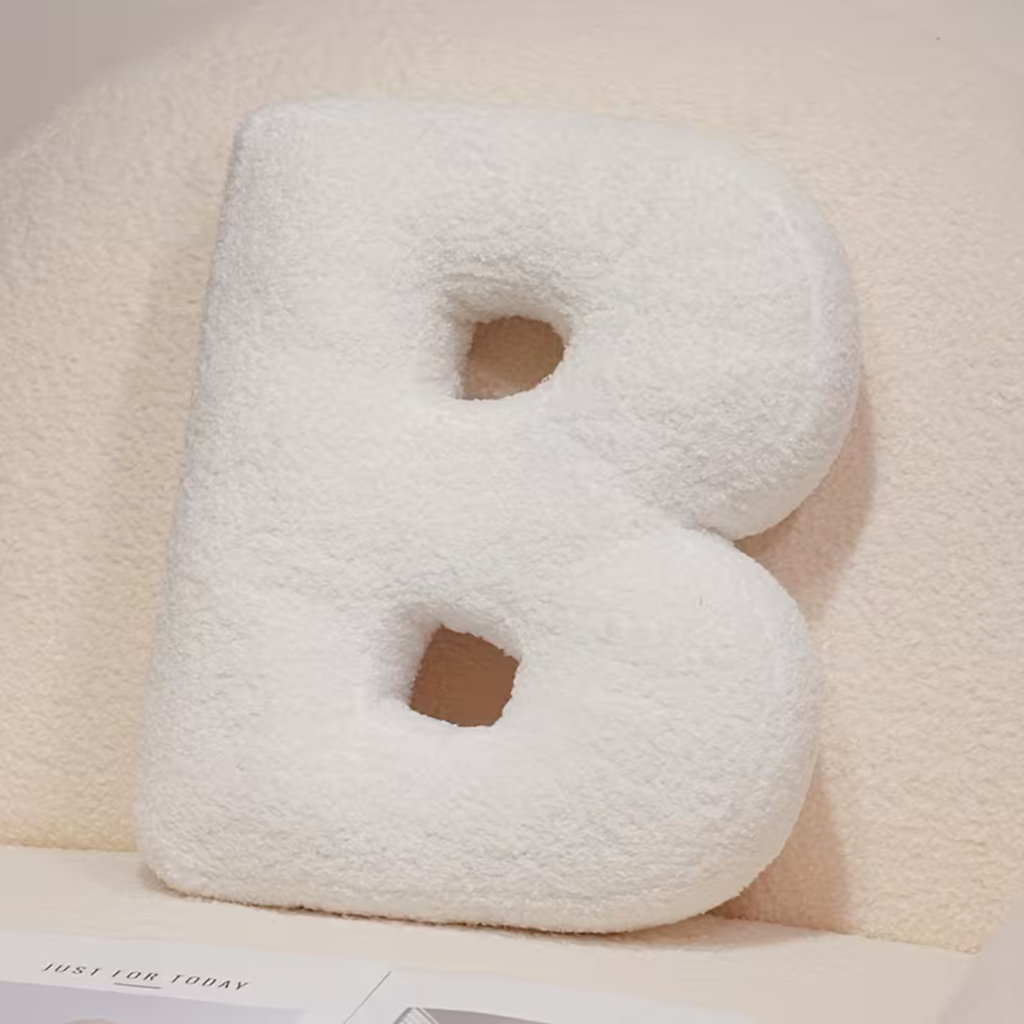 White Letter Decorative Pillow