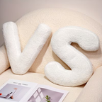 White Letter Decorative Pillow