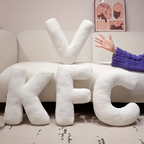 White Letter Decorative Pillow