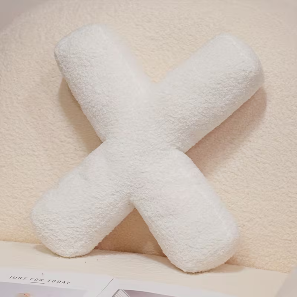 White Letter Decorative Pillow
