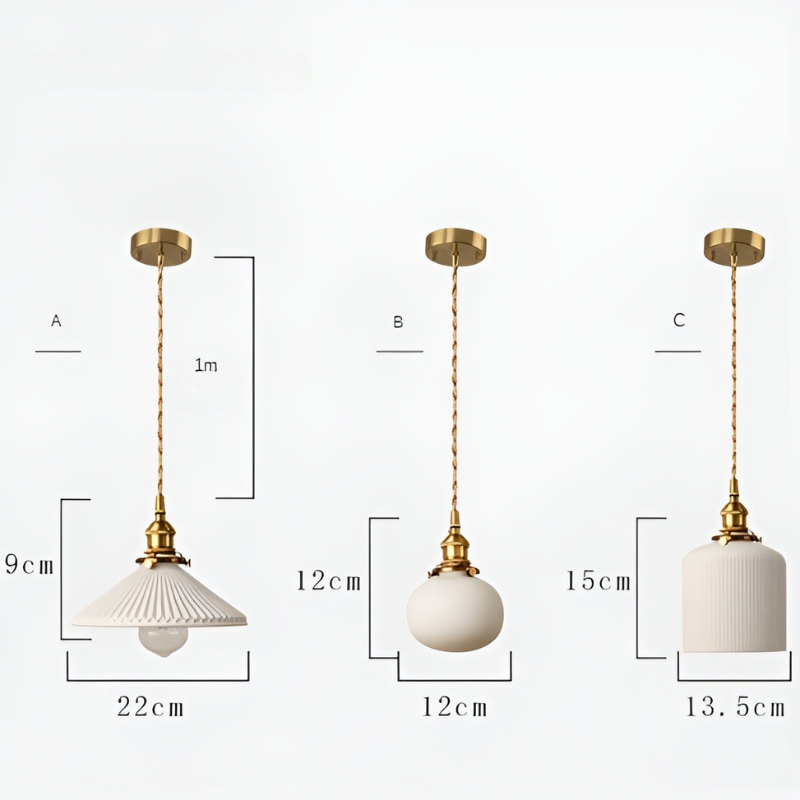 AmberZen Light – Vintage Keramik-Glas-Pendelleuchte