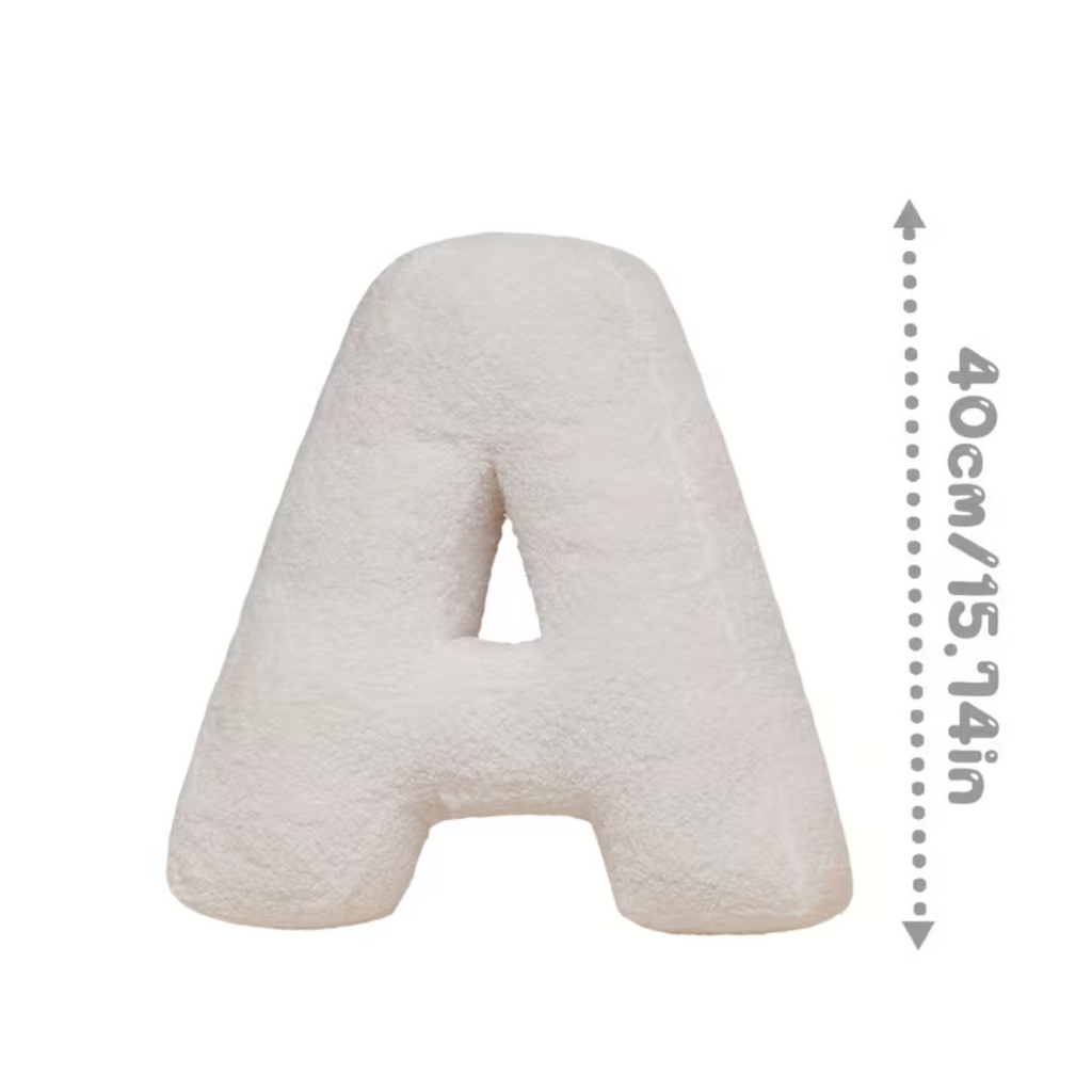 White Letter Decorative Pillow