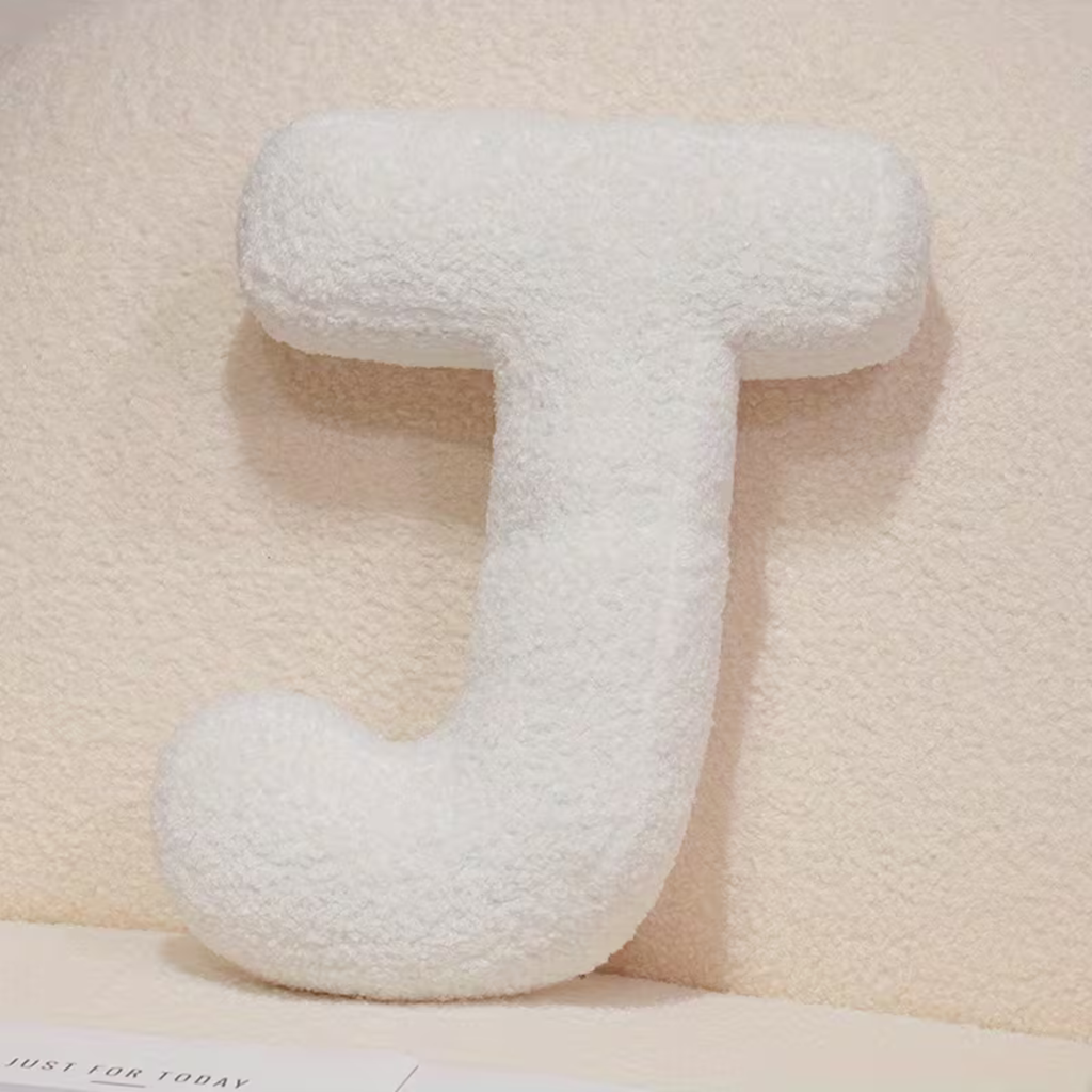 White Letter Decorative Pillow