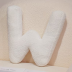 White Letter Decorative Pillow