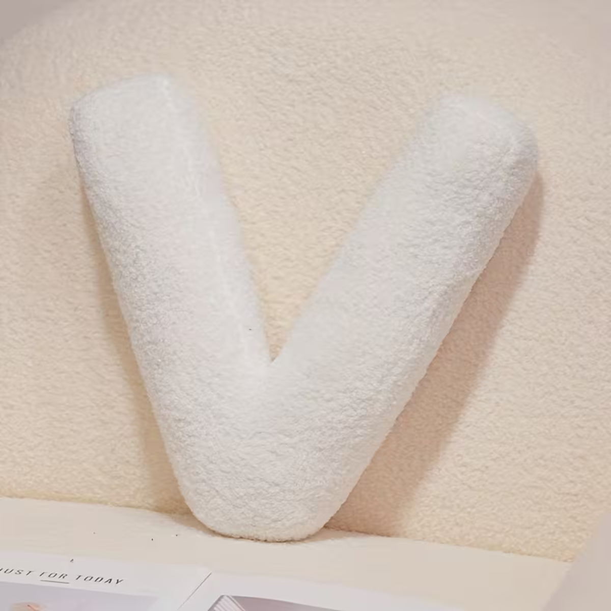 White Letter Decorative Pillow