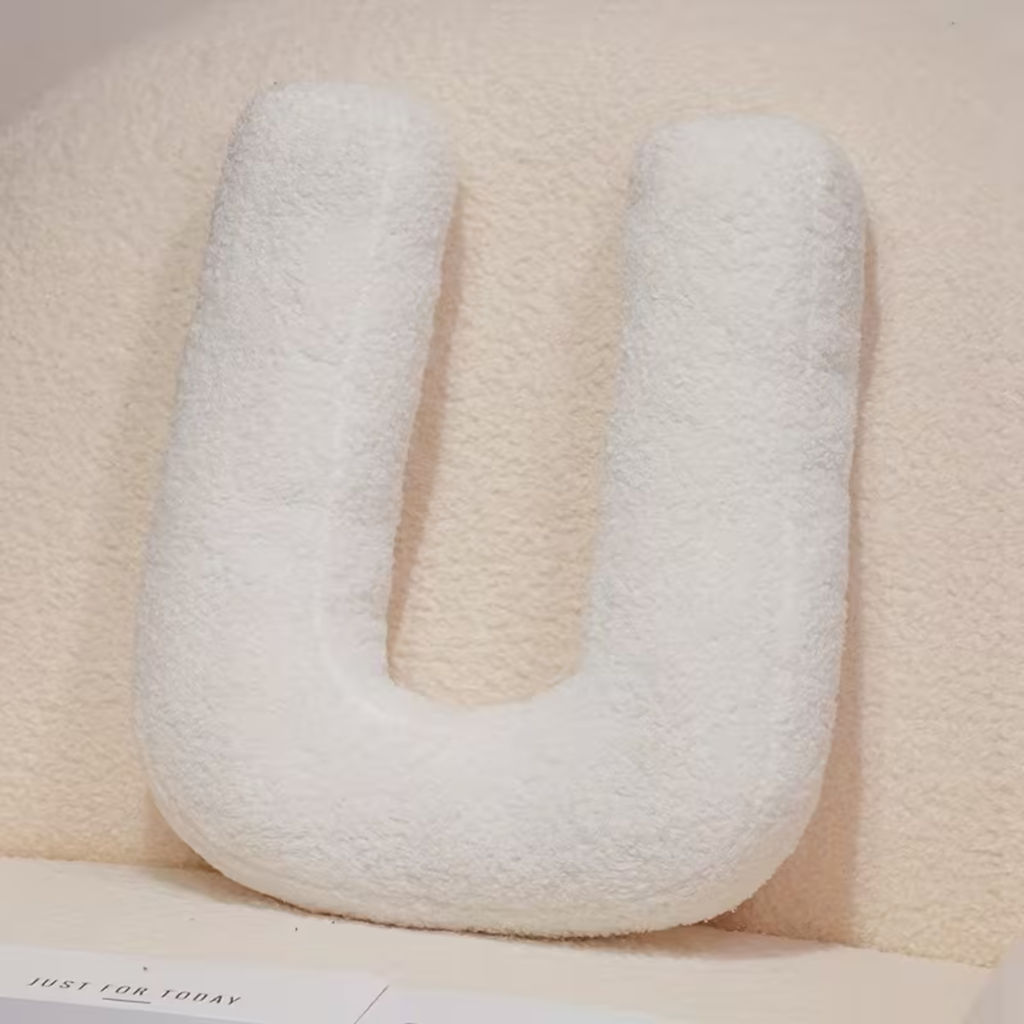 White Letter Decorative Pillow