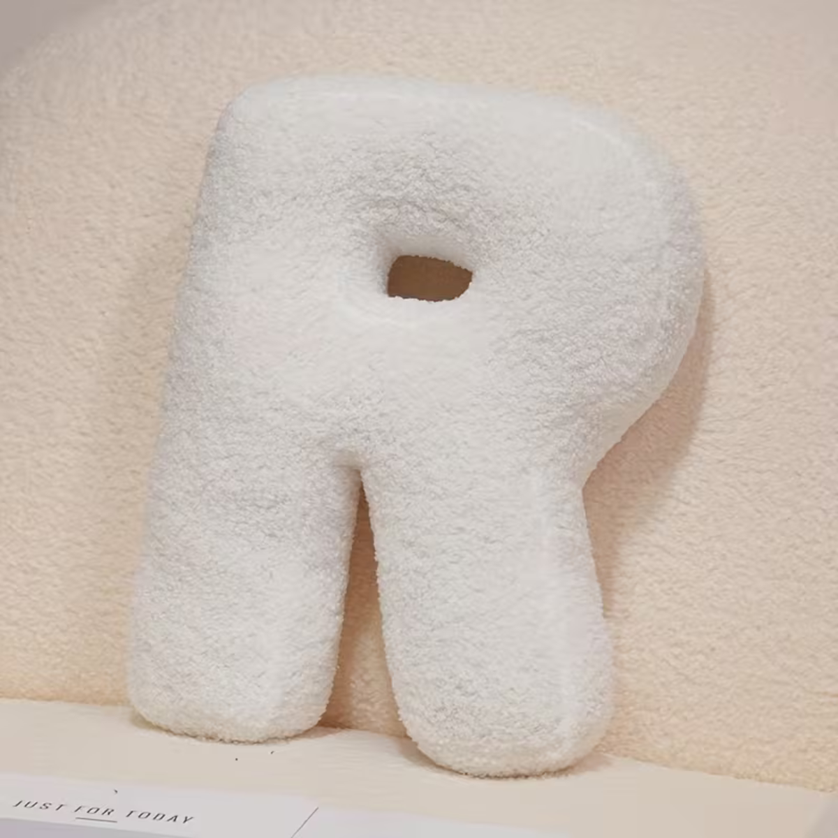 White Letter Decorative Pillow