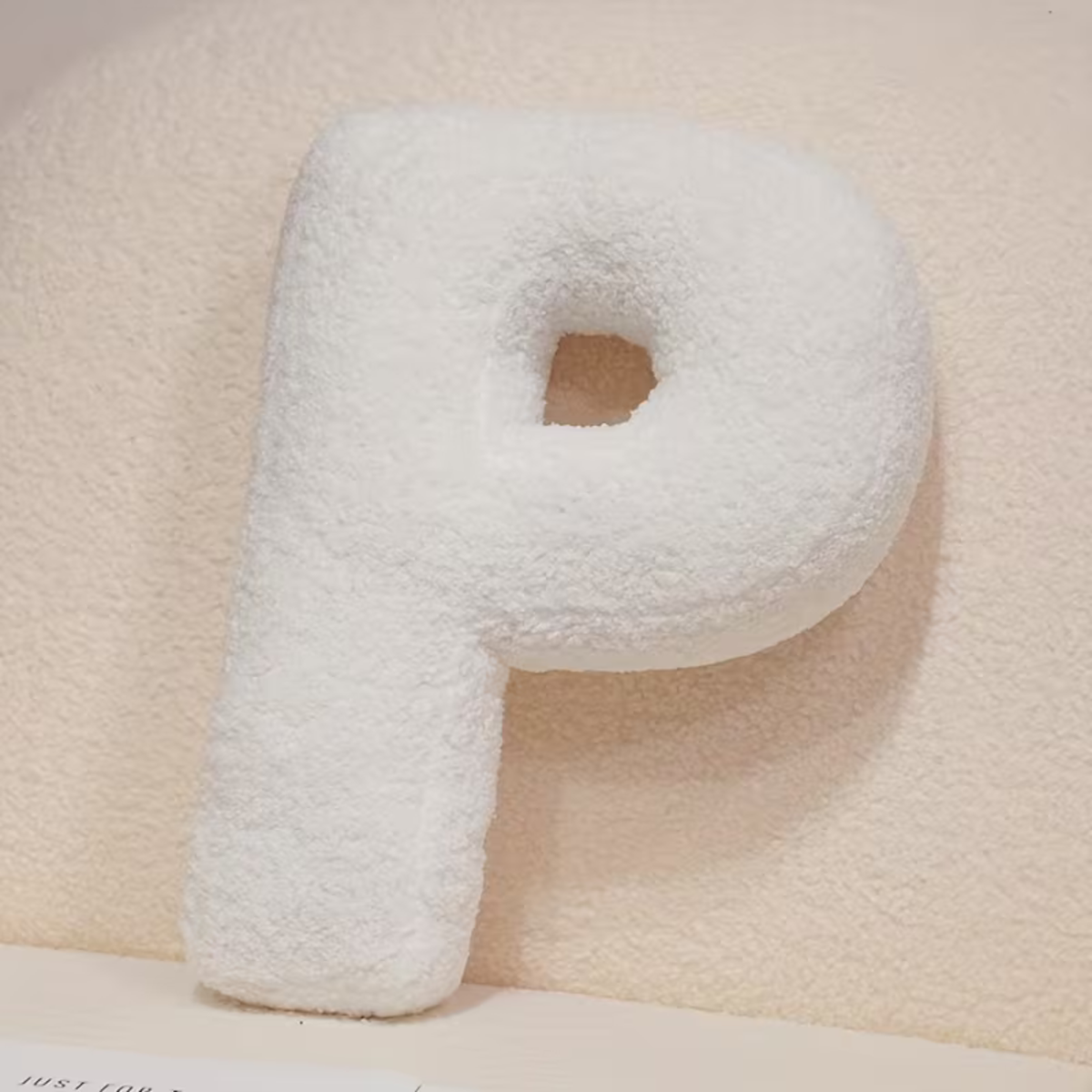 White Letter Decorative Pillow