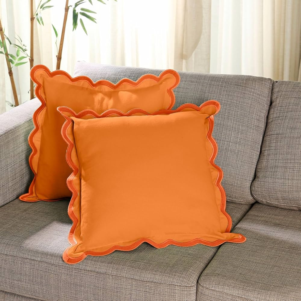Wave Edge Cotton Cushion Cover