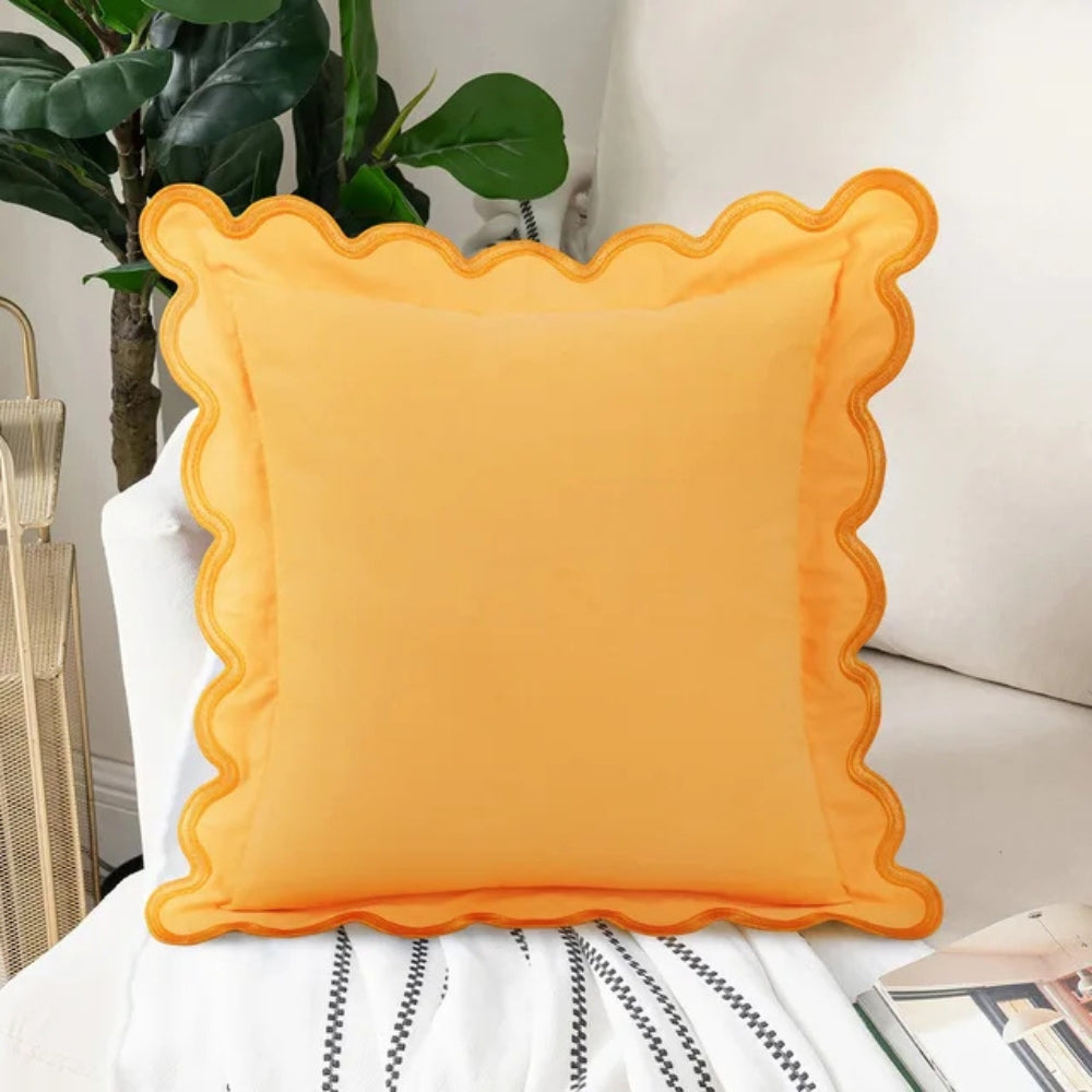 Wave Edge Cotton Cushion Cover
