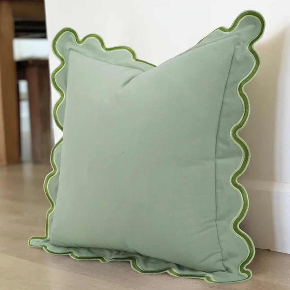 Wave Edge Cotton Cushion Cover