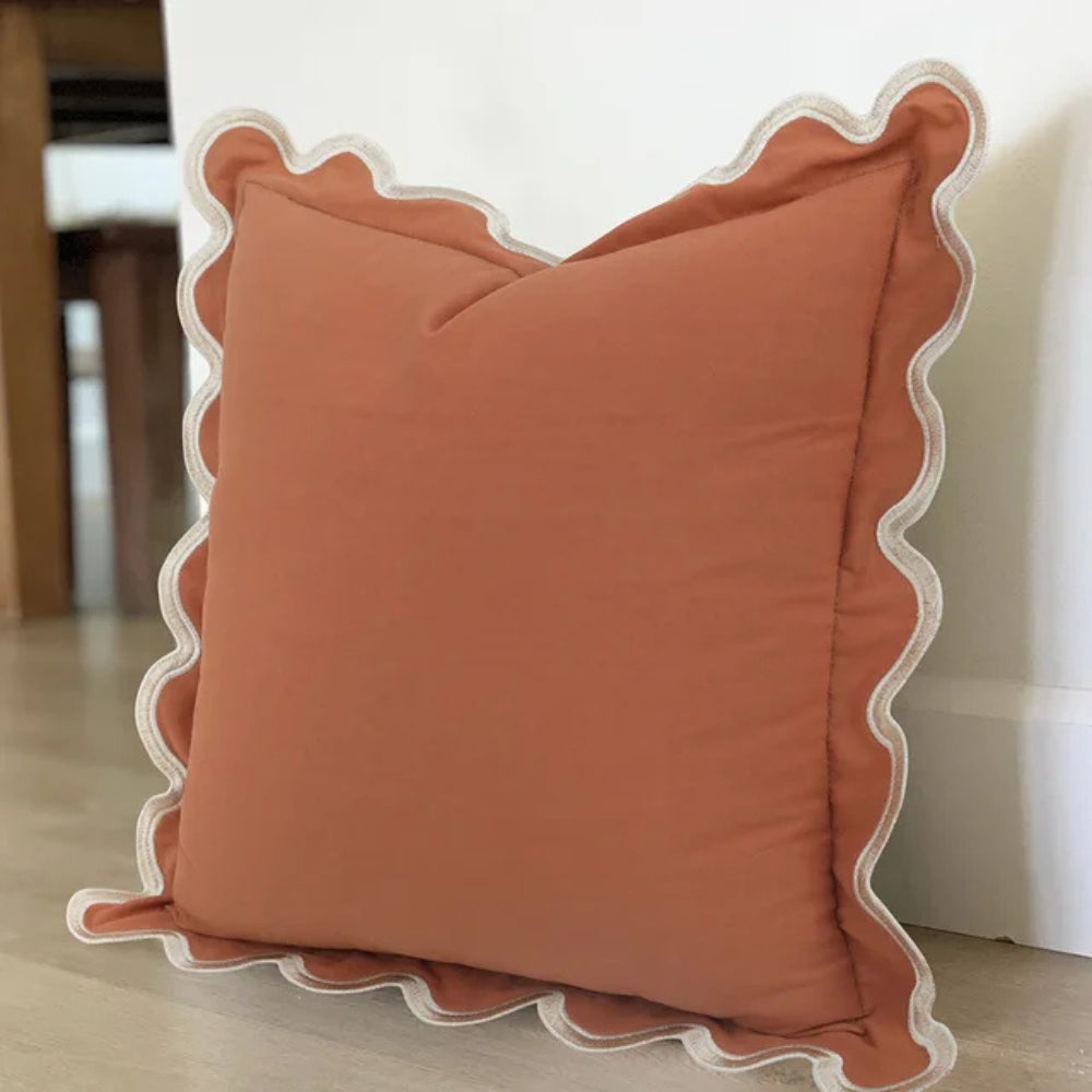 Wave Edge Cotton Cushion Cover