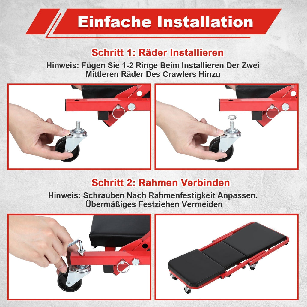 Montage-Rollbrett und Werkstatthocker