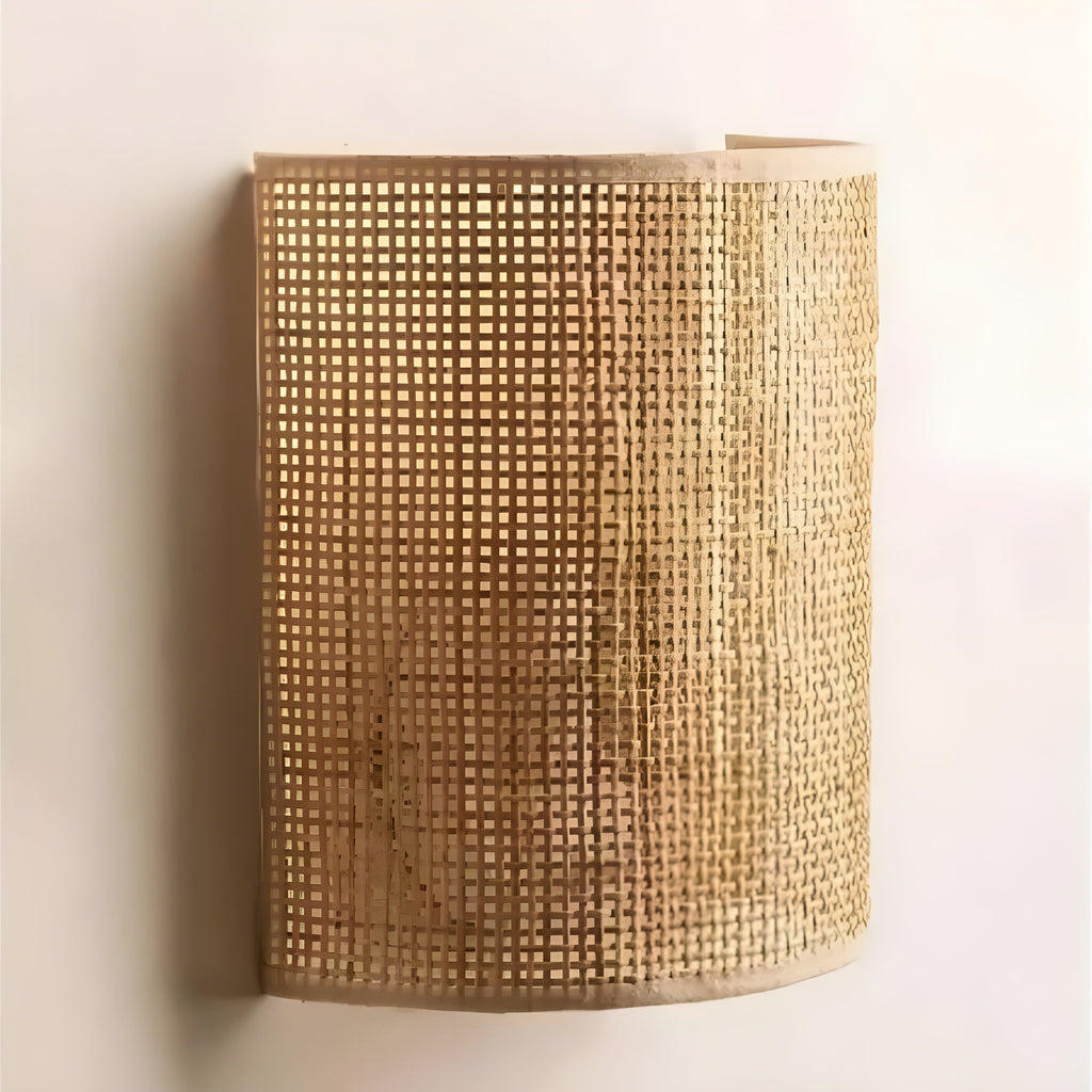 Moderne Rattan-Wandleuchte