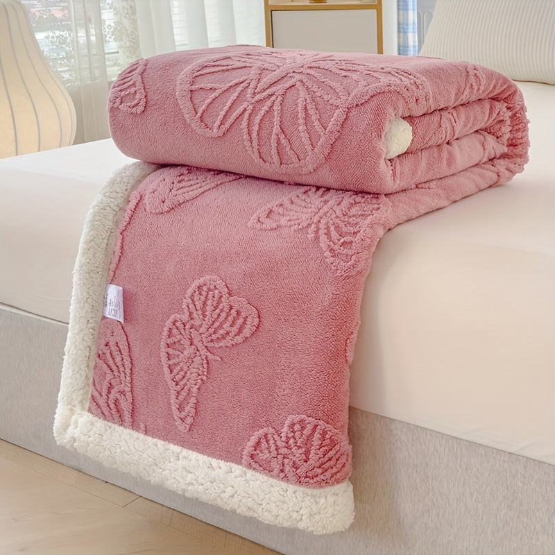 Soft Fleece Blanket with Butterfly Design