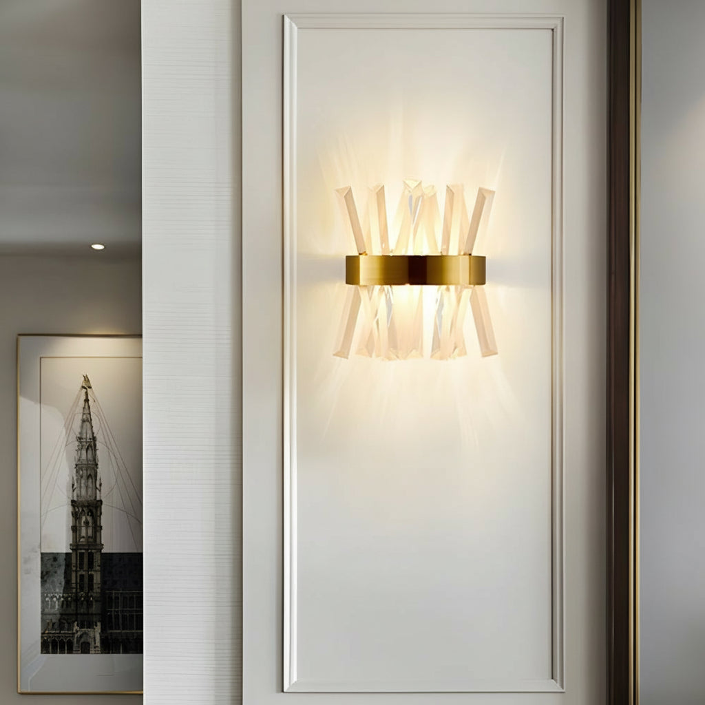 Kristall-Wandleuchte Up Down Edelstahl 30 cm Modernes Art-Déco-Licht