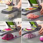 16-in-1 Multifunctional Vegetable Cutter with Catch Container