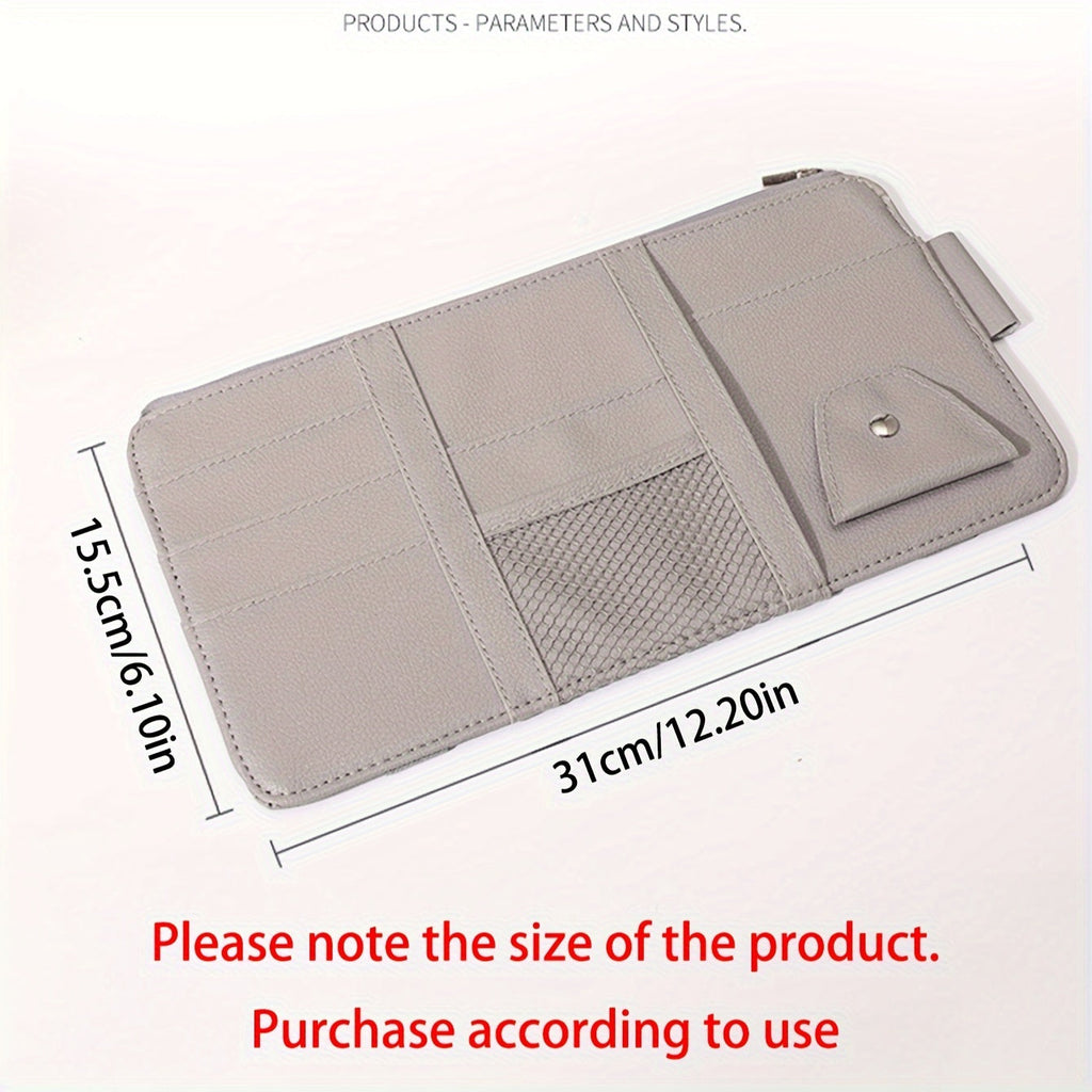 PU Leather Car Sun Visor Organizer