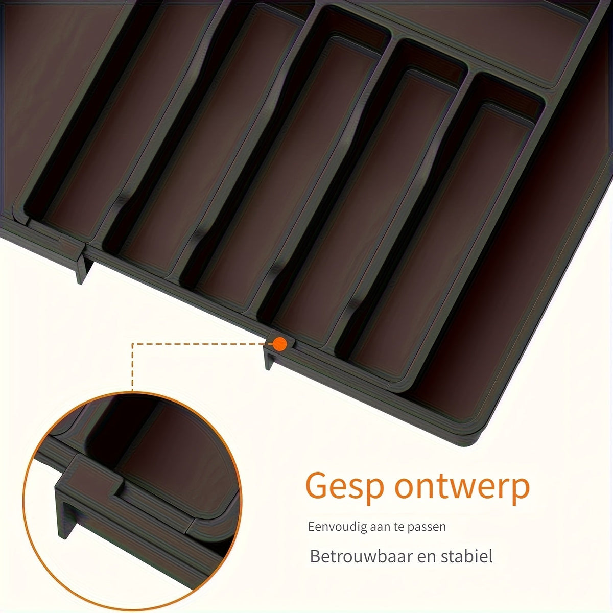Ausziehbarer Besteckkasten 33–57 cm