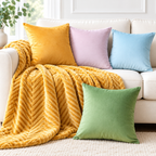 Velvet Square Decorative Throw Pillow Set
