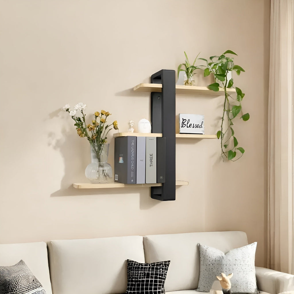 NordWood 3-Level Solid Pine Wall Shelf