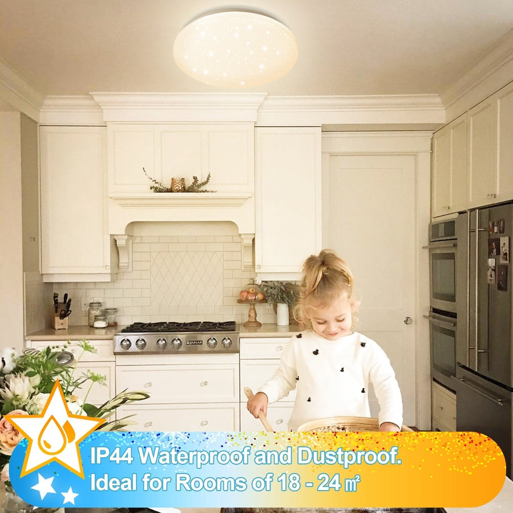 24W LED-Deckenleuchte mit Sternenhimmel-Effekt, dimmbar