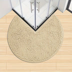 LuxeChen Round Chenille Bath Mat