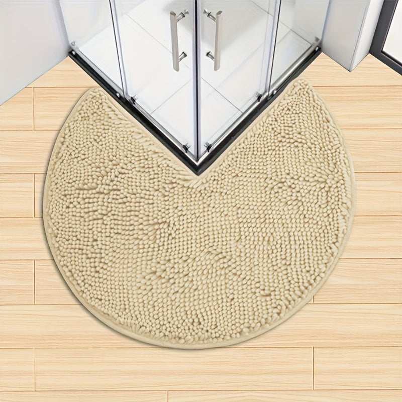 LuxeChen Round Chenille Bath Mat