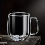 ThermoSip Double-Walled Glass Mug – Borosilicate Glass, Heat Resistant & Elegant