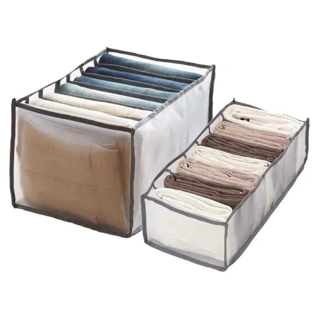 7-Fächer Kleiderschrank-Organizer aus Netzstoff