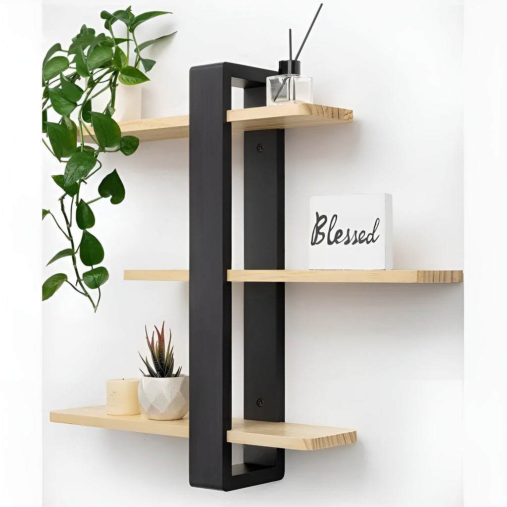 NordWood 3-Level Solid Pine Wall Shelf