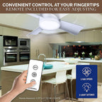 2-in-1 LED-Deckenventilator mit Licht und Fernbedienung, E27/B22-Sockel
