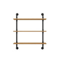 Wandregal aus Holz, 140–240 cm, mit Metallhalterungen