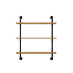 Wandregal aus Holz, 140–240 cm, mit Metallhalterungen