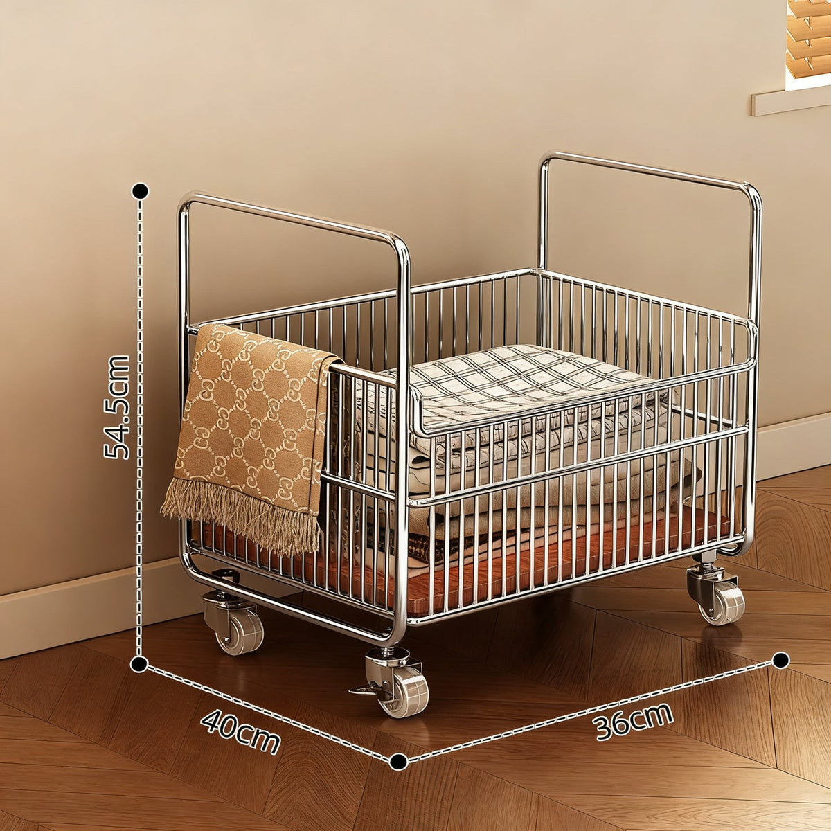 Vintage-Style Rolling Laundry Collector