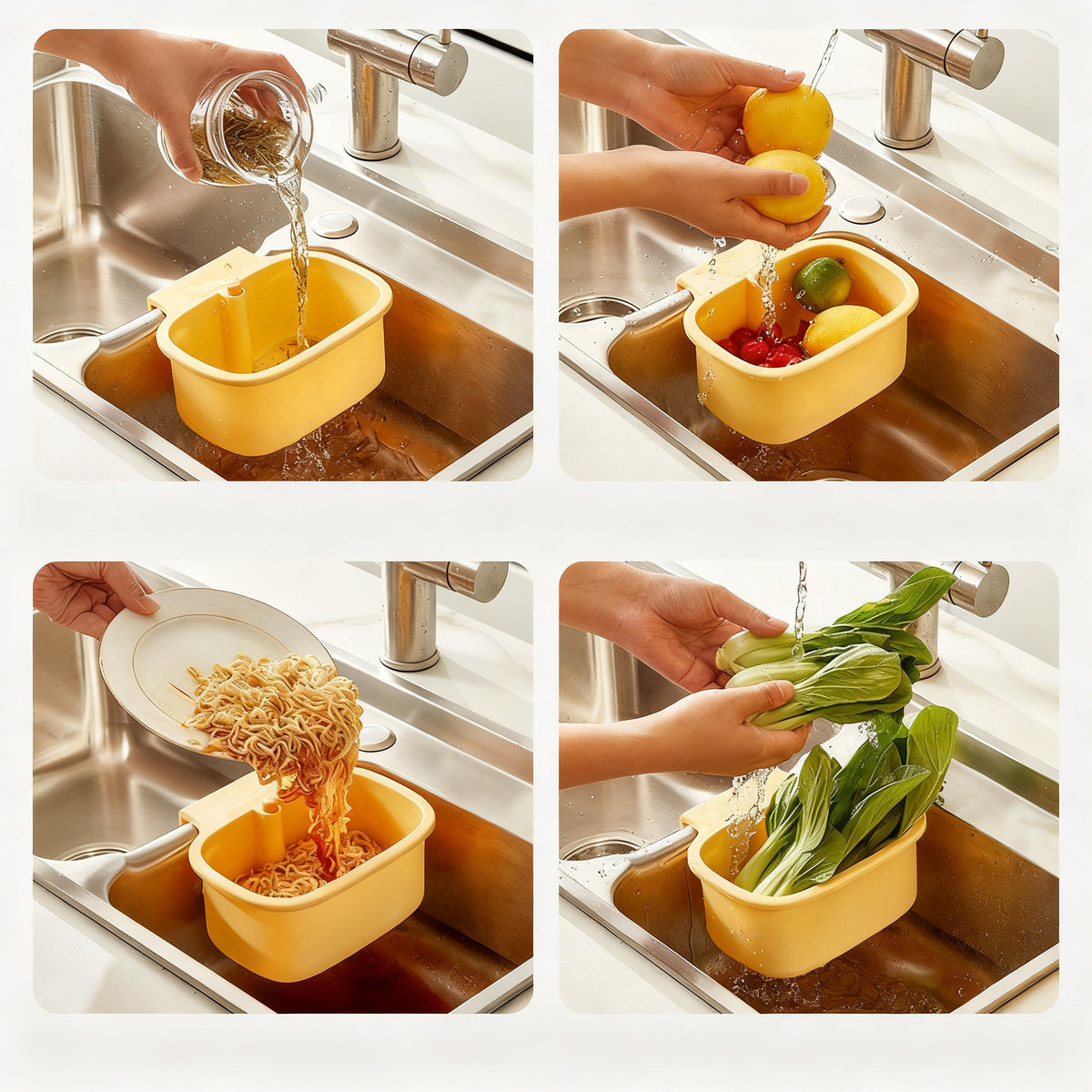Sink Strainer Basket with Pressure Drainage