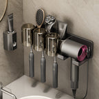 Aluminum Toothbrush and Hairdryer Holder with Suction Cup