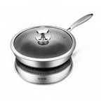 Stainless Steel Frying Pan with Glass Lid