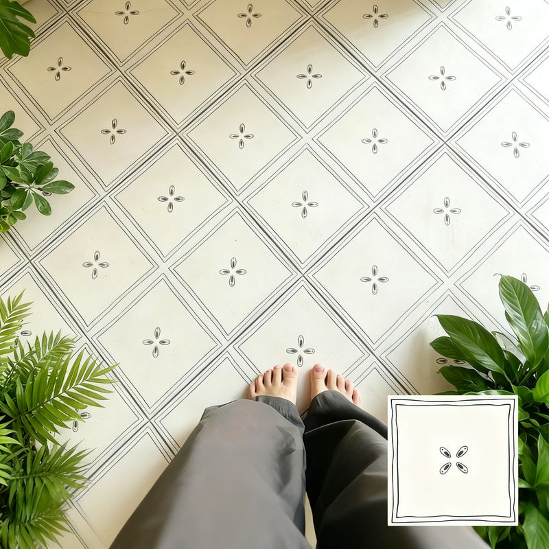 Self-adhesive marble floor sticker