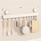 Wall-Mounted Suction Cup Kitchen Hook Rail