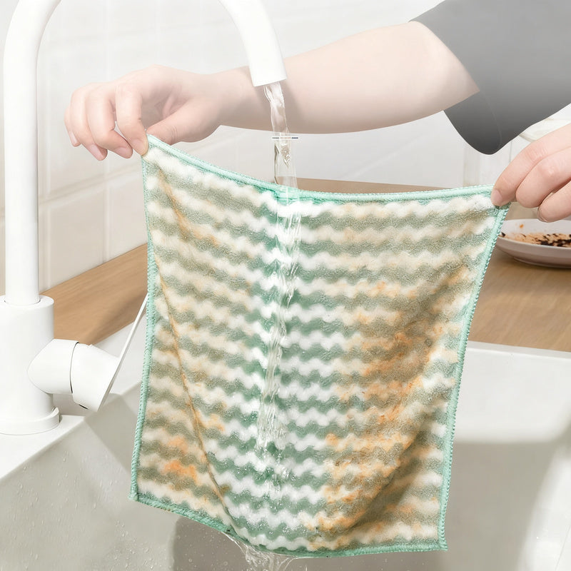 Absorbent Coral Fleece Kitchen Cleaning Cloth