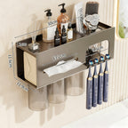 Toothbrush holder with magnetic attachment