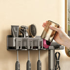 Aluminum Toothbrush and Hairdryer Holder with Suction Cup